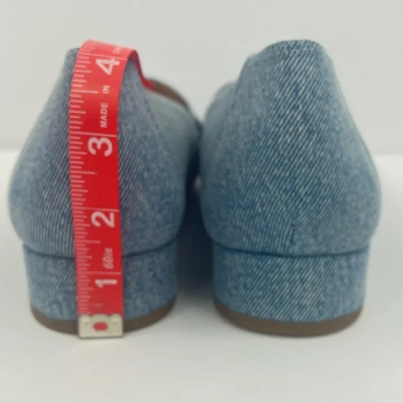 EASY SPIRIT CARLINA, LOAFER SLIP-ON, BLUE CANVAS, DRESSY POINTY TOES, SIZE 12 - Picture 10 of 14